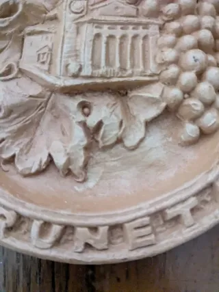 Piatto decorativo Impruneta con uva e foglie