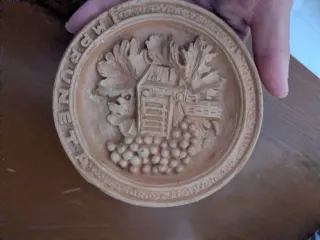 Piatto decorativo Impruneta con uva e foglie