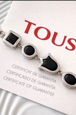 PULSERA PLATA Y ÓNIX FACETADO TOUS