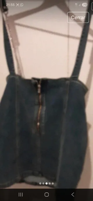 Falda LeCruel Denim con Brillantes vaquera con tir