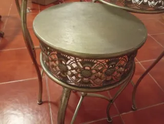 Conjunto 3 Mesas Decorativas Metal Dourado