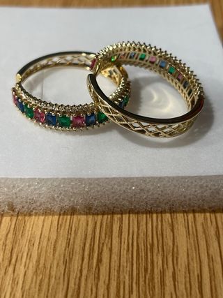 Pendientes argolla laminado 14k multicolor