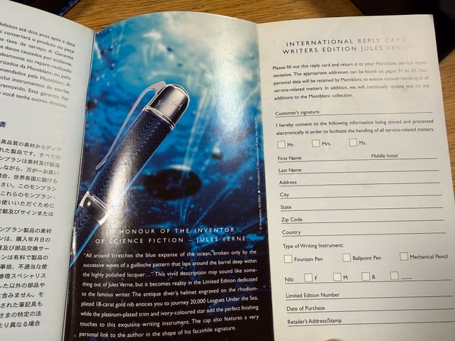 Montblanc 8492 Julio Verne Penna M Writers Edition