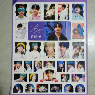2 BTS V Posters + Free V Stickers