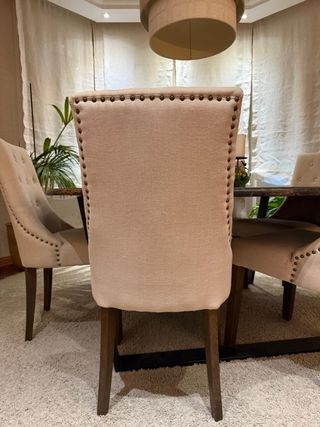 6 Sillas comedor tapizada crudo