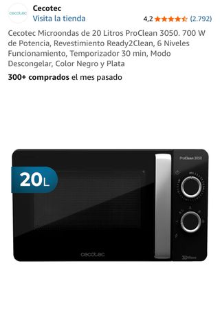 Cecotec Microondas 20L ProClean 3050