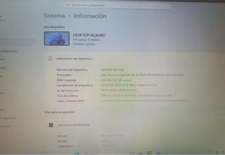 Portátil HP 15-db0 SSD 246GB + 8GB RAM. Negro