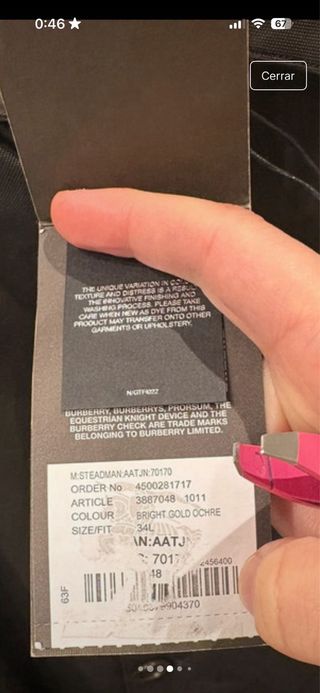 Gabardina Burberry Marrón