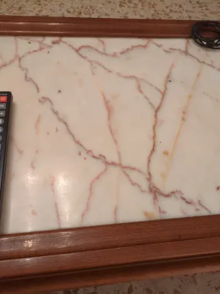 Mesa de centro madera y mármol