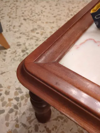 Mesa de centro madera y mármol