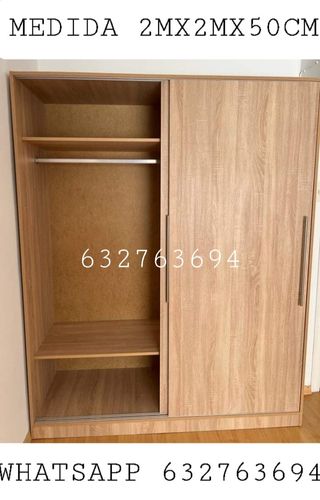 Armario Blanco Madera 2x2x0.5m