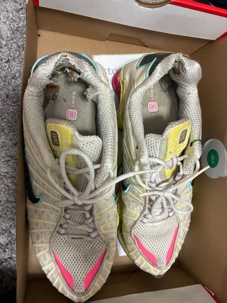 Nike Shox TL Mujer Blanco Rosa Amarillo