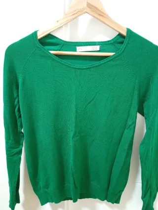 Jersey verde manga larga