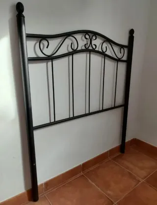 2 Cabeceros de Cama de Metal Negros