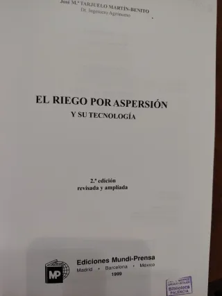 RIEGO POR ASPERSIÓN Y SU TECNOLOGÍA, EL