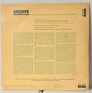 Archive Production Western Europe 1650-1800