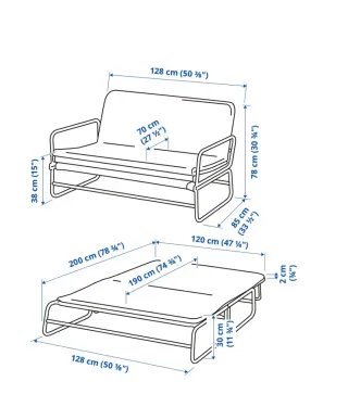 Sofá Cama IKEA HAMMARN Gris