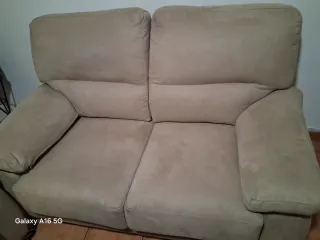 Sofá 2 plazas beige ante