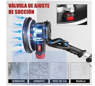 Lijadora de pared con aspiración y accesorios