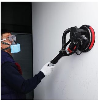 Lijadora de pared con aspiración y accesorios