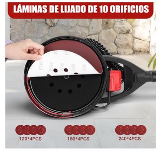 Lijadora de pared con aspiración y accesorios