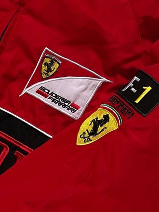 Chaqueta de Ferrari Roja y Negra F1 Vintage Retro