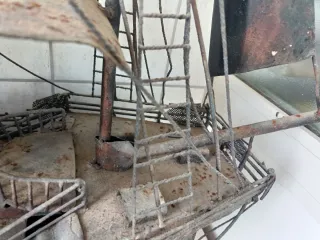 Grande veliero metallo vintage 106cm