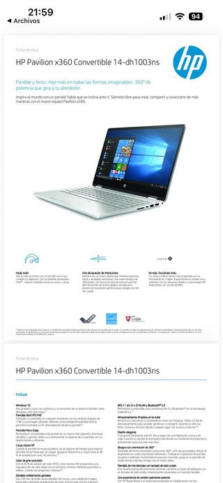 HP Pavilion 14 Ordenador Portátil Plata