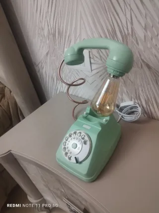 Lampada Telefono Vintage Verde Oro