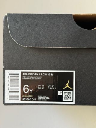 Nike Air Jordan 1 Low Iron Grey [38.5]