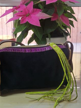 Bolso Tous Marrón y Morado Cocodrilo