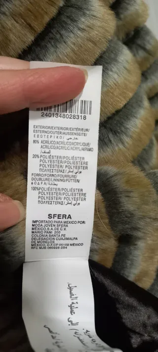 Abrigo de pelo sintético talla M