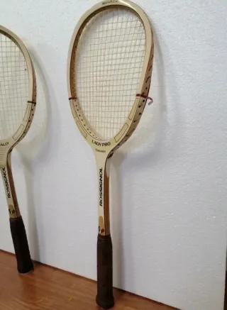 2 Racchette Tennis Vintage Rossignol Legno