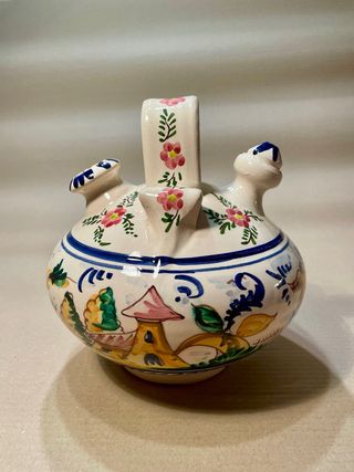 Botijo de ceramica pintado a mano.Ref007