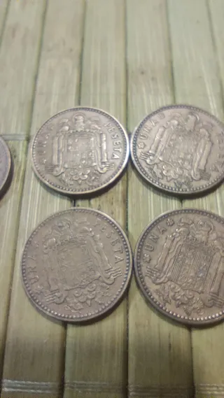 Lote 9 monedas 1 Peseta Franco