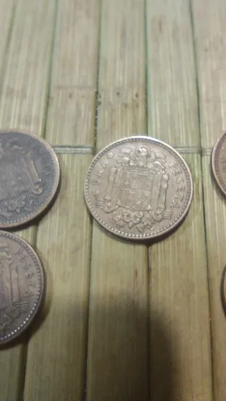 Lote 9 monedas 1 Peseta Franco