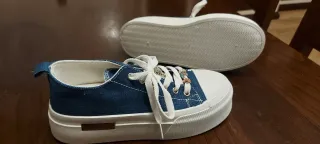 Scarpe da ginnastica in jeans con zeppa