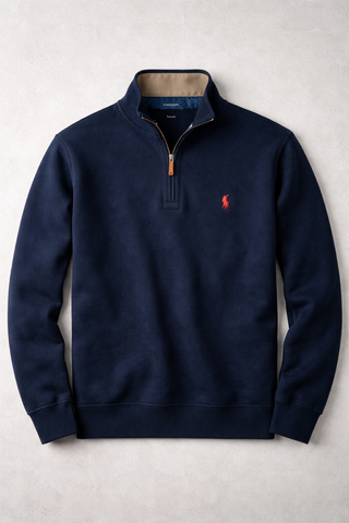 Jersey Polo Ralph Lauren Media Cremallera Azul