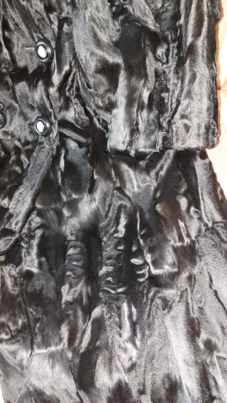 Abrigo piel astracán mujer largo