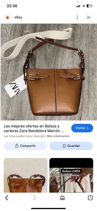 Bolso de mano Zara marrón