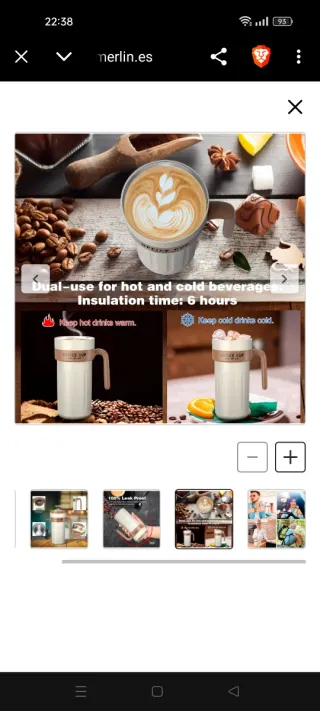 Termo Taza con Asa y Termómetro 650ml