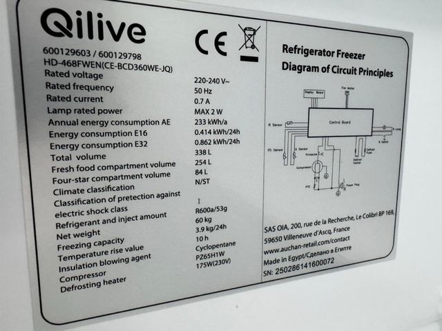 NEVERA DOS PUERTAS QILIVE  EN BLANCO