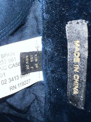 Pantalón Massimo Dutti terciopelo azul marino