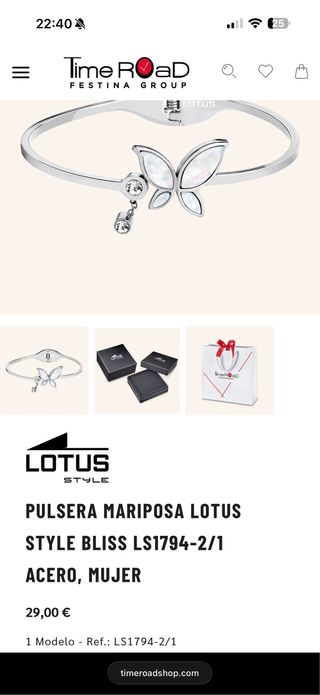 Pulsera Lotus Mariposa Acero  Viene sin caja