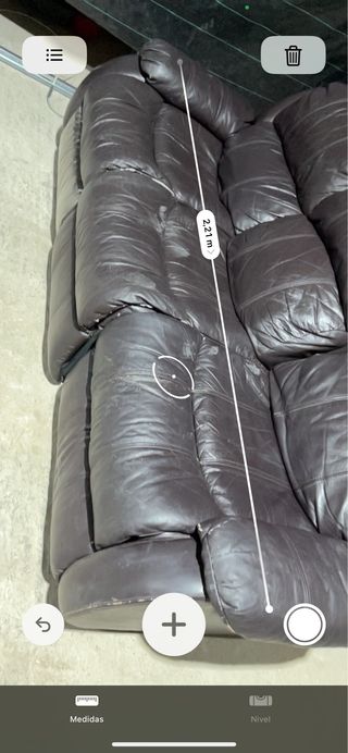 Sofá de 3 plazas en piel marrón