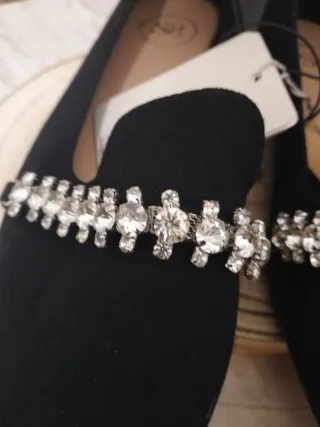 Mocasines negros con pedrería