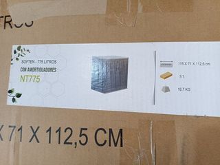 Contenitore esterno per giardino Gardiun Soften 775 litri 116x71x109/112,5 cm in resina con ammortizzatore, fondo e porte