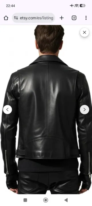 Chupa de cuero negra hombre