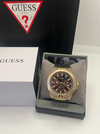 Reloj Guess Dorado y Marrón con Cristales