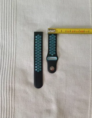 Correa de reloj plástico negro y turquesa